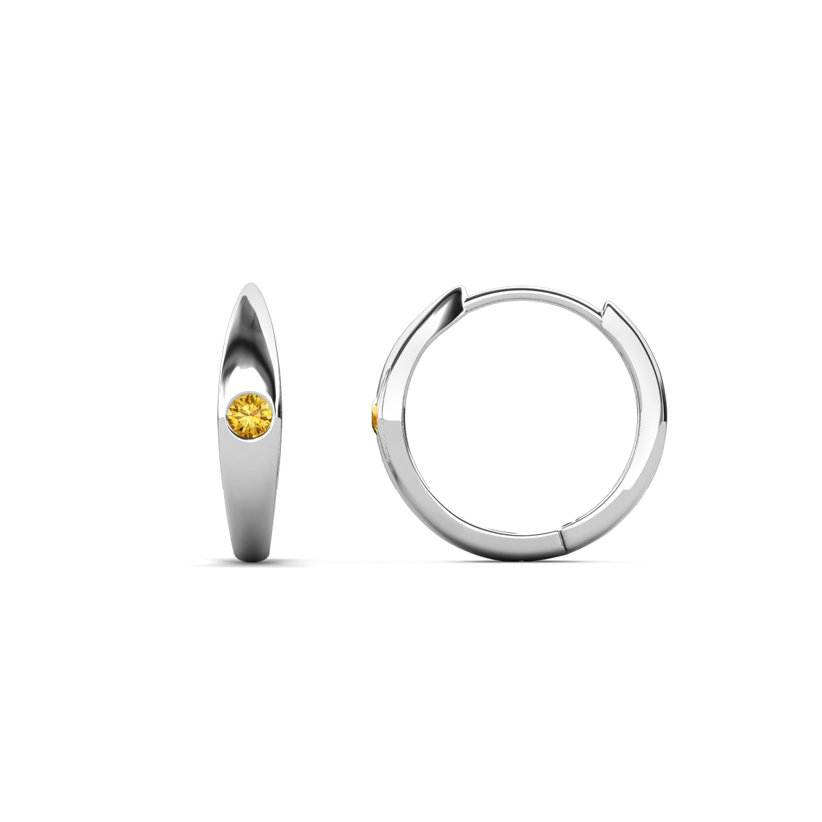 Anissa Citrine Dome Women Huggie Earrings 